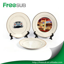 Ceramic 10" double gold rimmed plates